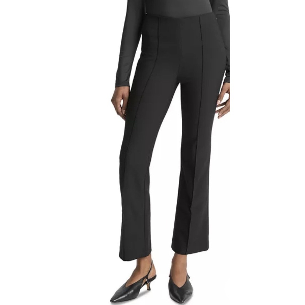 Vince Niki Mid Rise Pintuck Crop Black Pants Size 6 Capsule Minimalist Career